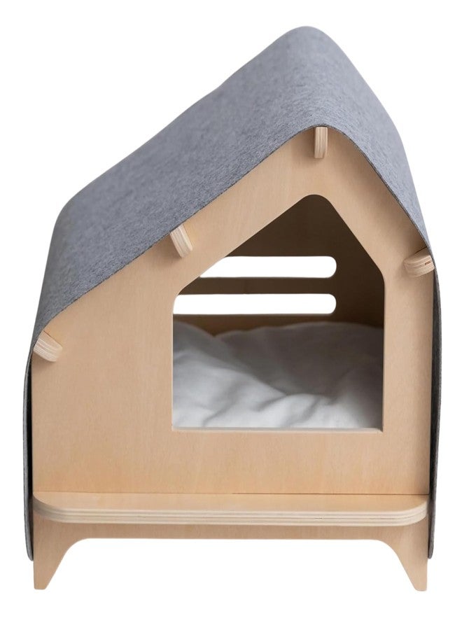 Keebori Wooden Foldable Pet House for Dog and Cat Luxe Cabin for pet with Removable Cushion Indoor and Outdoor pet House Pet House for Cats and Puppies Dogs - Image 1